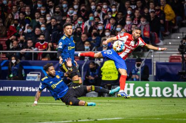 Madrid, İspanya, 23.02.2022, Uefa Şampiyonlar Ligi, Atletico De Madrid ile Manchester United arasındaki ilk raund 16.