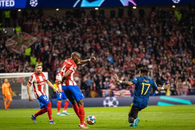 Madrid, İspanya, 23.02.2022, Uefa Şampiyonlar Ligi, Atletico De Madrid ile Manchester United arasındaki 16. 