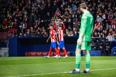 Madrid, İspanya, 23.02.2022, Uefa Şampiyonlar Ligi, Atletico De Madrid ile Manchester United arasındaki ilk raunt 16.