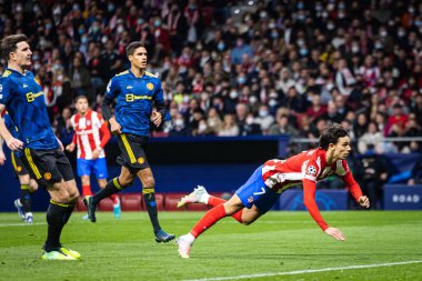 Madrid, İspanya, 23.02.2022, Uefa Şampiyonlar Ligi, Atletico De Madrid ile Manchester United arasındaki ilk raunt 16.