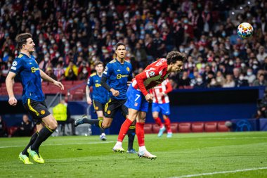 Madrid, İspanya, 23.02.2022, Uefa Şampiyonlar Ligi, Atletico De Madrid ile Manchester United arasındaki ilk raunt 16.