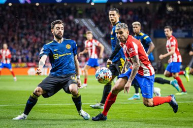 Madrid, İspanya, 23.02.2022, Uefa Şampiyonlar Ligi, Atletico De Madrid ile Manchester United arasındaki ilk raund 16.