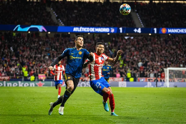 Madrid Spanien 2022 Uefa Champions League Achtelfinal Hinspiel Zwischen Atletico — Stockfoto