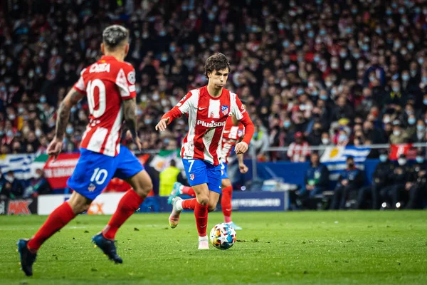 Madrid Spanien 2022 Uefa Champions League Achtelfinal Hinspiel Zwischen Atletico — Stockfoto