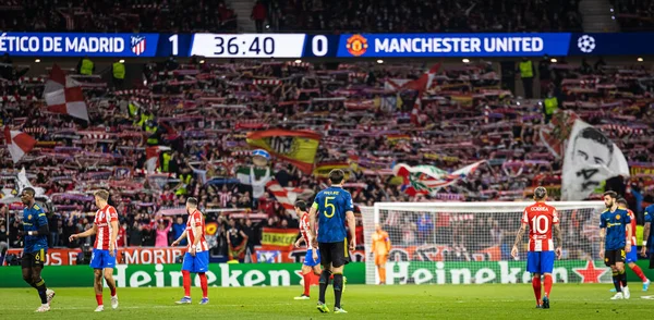 Madrid Spanien 2022 Uefa Champions League Achtelfinal Hinspiel Zwischen Atlético — Stockfoto