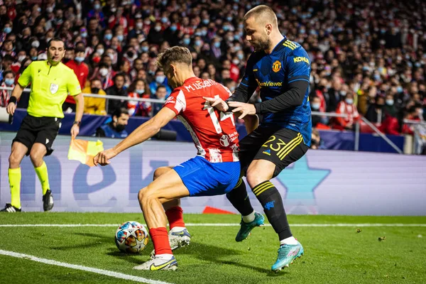 Madrid Spanya 2022 Uefa Şampiyonlar Ligi Atletico Madrid Ile Manchester — Stok fotoğraf