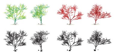 Algler su tesisi ile beyaz siluet vektör ile izole taş koymak