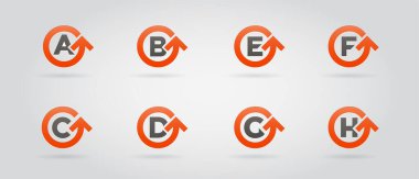 Harfli 8 Circle Arrow Logo Simgesi Tasarımı. Vektördeki Şablon Elemanı.