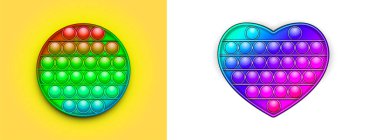 Yeni popüler duyusal anti-stres oyuncağı. Beyaz bir arka planda izole edilmiş. Gerçekçi vektör 3D çizim oranı