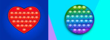 Yeni popüler duyusal anti-stres oyuncağı. Beyaz bir arka planda izole edilmiş. Gerçekçi vektör 3D çizim oranı