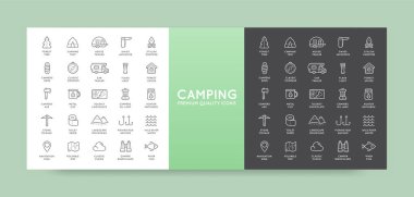 Thin Vector Outdoor Hunting Sport Elements Illustration seti Logo ya da Simge olarak kullanılabilir