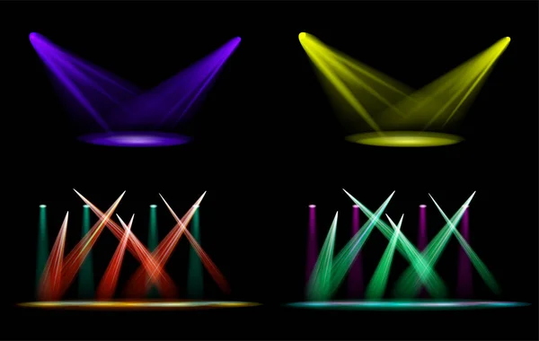 Vektor Lichteffekt Scheinwerfer Auf Der Bühne — Stockvektor