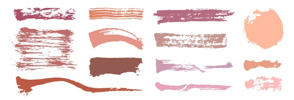 Set Verschiedener Lippenstiftabstriche Nude Color Palette Schminkmuster — Stockvektor