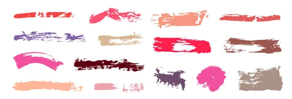 Set Verschiedener Lippenstiftabstriche Nude Color Palette Schminkmuster — Stockvektor