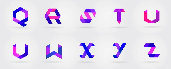 Distort Modern Alphabet Letters Multicolor Overlay Стилізований Лист Геометричний Трикутник — стоковий вектор