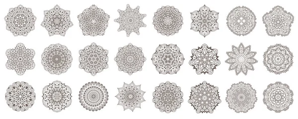 Virágos Mandala Vektor Csomag Vintage Virágos Mandala Díszek — Stock Vector