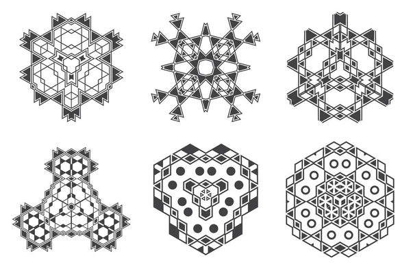 Ensemble Éléments Géométrie Sacrée Alchimie Religion Philosophie Éléments Hipster Formes — Image vectorielle