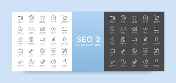Zestaw Vector Seo Search Engine Optimization Elementy Ikony Ilustracja Może — Wektor stockowy