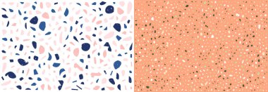 Terrazzo döşeme dokusu. Klasik italyan zemini doğal taş, granit, kuvars, mermer, cam ve betondan oluşur. Kusursuz desen. 