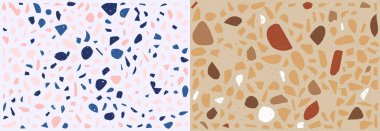 Terrazzo döşeme dokusu. Klasik italyan zemini doğal taş, granit, kuvars, mermer, cam ve betondan oluşur. Kusursuz desen. 