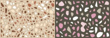 Terrazzo döşeme dokusu. Klasik italyan zemini doğal taş, granit, kuvars, mermer, cam ve betondan oluşur. Kusursuz desen. 