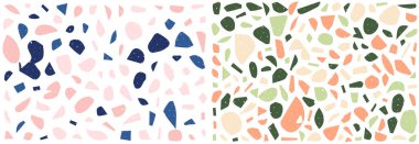 Terrazzo döşeme dokusu. Klasik italyan zemini doğal taş, granit, kuvars, mermer, cam ve betondan oluşur. Kusursuz desen. 