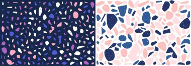 Terrazzo döşeme dokusu. Klasik italyan zemini doğal taş, granit, kuvars, mermer, cam ve betondan oluşur. Kusursuz desen. 