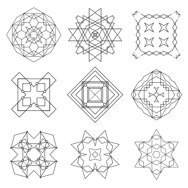 Conjunto Formas Geométricas Geometría Sagrada Alquimia Religión Filosofía Elementos Hipster — Vector de stock
