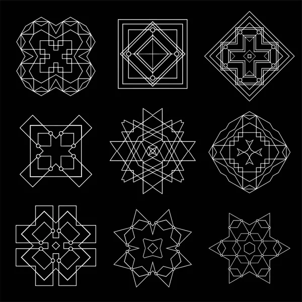 Conjunto Formas Geométricas Geometría Sagrada Alquimia Religión Filosofía Elementos Hipster — Vector de stock