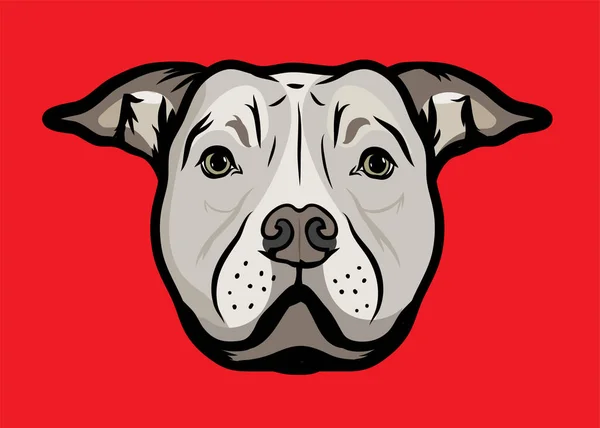 American Staffordshire Toro Terrier Perro Aislado Vector Ilustración — Archivo Imágenes Vectoriales