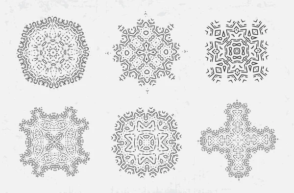 Conjunto Otro Mundo Extraterrestre Como Estructuras Patrón Mandala Resonancia Vibración — Vector de stock