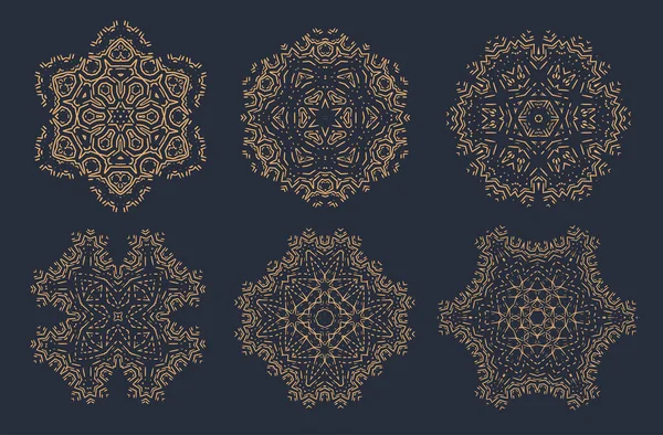 Conjunto Otro Mundo Extraterrestre Como Estructuras Patrón Mandala Resonancia Vibración — Vector de stock