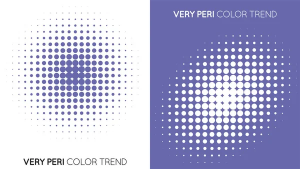 Set Two Trendy Very Peri Color Halftone Halftone Dot Pattern — Stok Vektör