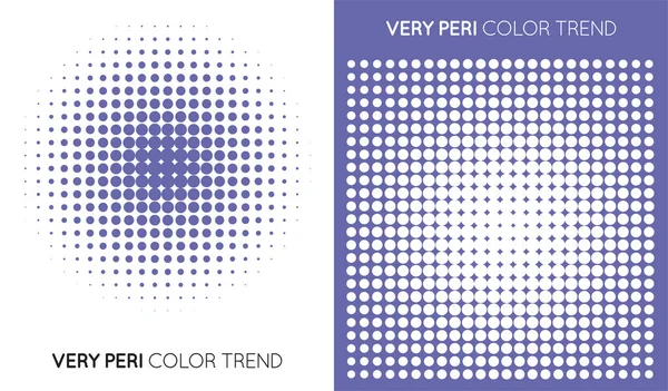 Set Two Trendy Very Peri Color Halftone Halftone Dot Pattern — Vector de stock
