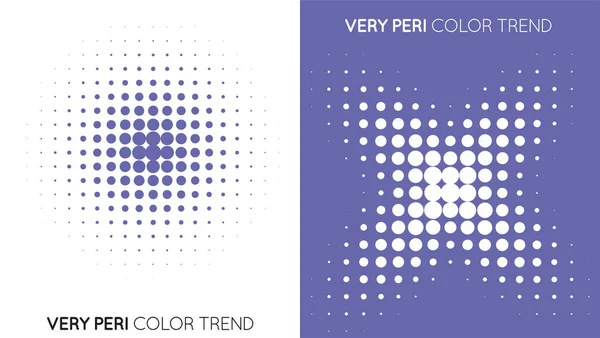 Set Two Trendy Very Peri Color Halftone Halftone Dot Pattern — Archivo Imágenes Vectoriales