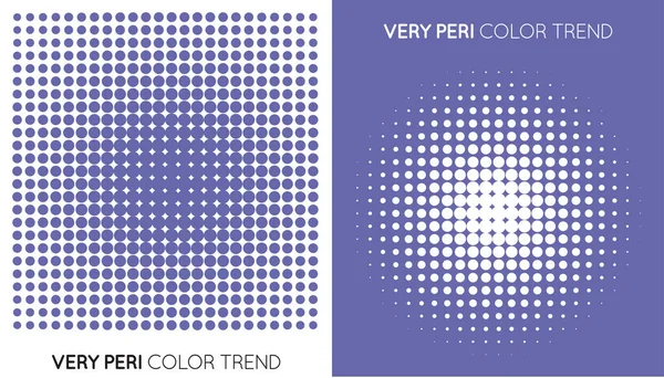 Set Two Trendy Very Peri Color Halftone Halftone Dot Pattern — 图库矢量图片
