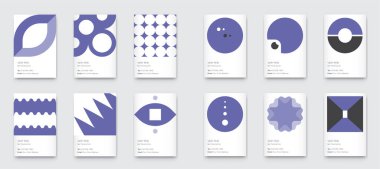 Moda Çok Peri Rengi Minimum Grafikleri. Dikey Moda Özet Kağıtları Ayarlandı