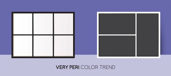 Set Very Peri Trendy Color Horizontal Collage Layout Template Frames — 图库矢量图片
