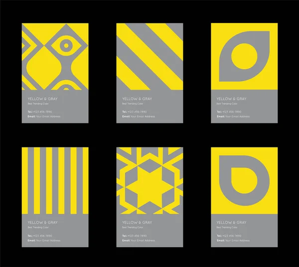 Trendy Yellow Gray Color Swatch Векторная Минимальная Графика Vertical Abstract — стоковый вектор