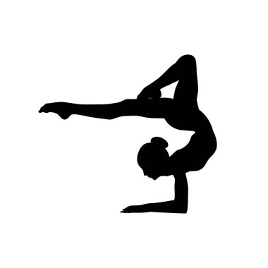 Bale dansçısı kadın siluet vektör çizimi siyah ve beyaz