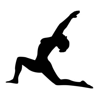 Yoga siluet vektör çizimi siyah ve beyaz