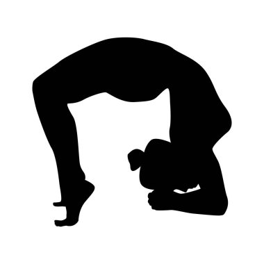 Yoga siluet vektör çizimi siyah ve beyaz