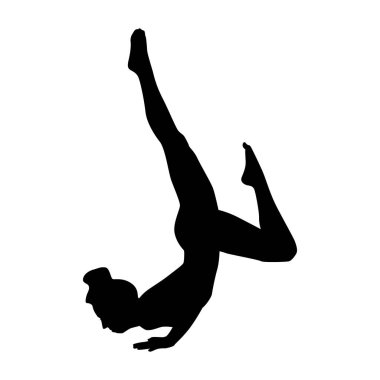 Yoga siluet vektör çizimi siyah ve beyaz