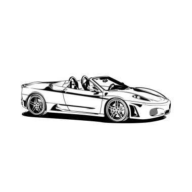 2008 Ferrari F430 Spider araba illüstrasyon vektör taşımacılığı kırmızı araba galerisi modern siyah beyaz