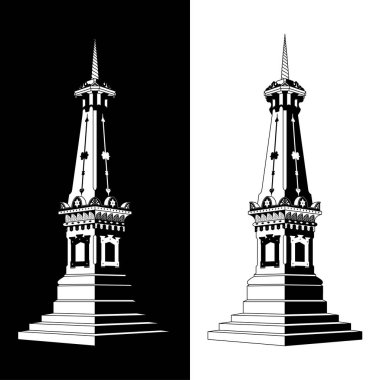 Tugu Yogyakarta illüstrasyon vektör simgesi şehri
