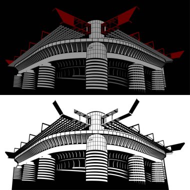 Stadion San Siro illüstrasyon vektör düz tasarım 