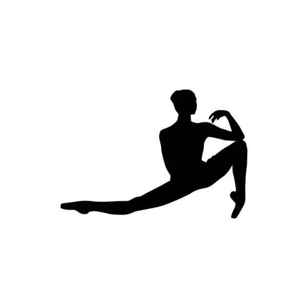 Ballet Bailarina Mujer Silueta Vector Ilustración Blanco Negro — Archivo Imágenes Vectoriales