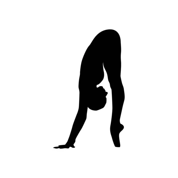 Μπαλέτο Χορεύτρια Γυναίκα Σιλουέτα Διανυσματική Απεικόνιση Μαύρο Και Άσπρο — Διανυσματικό Αρχείο