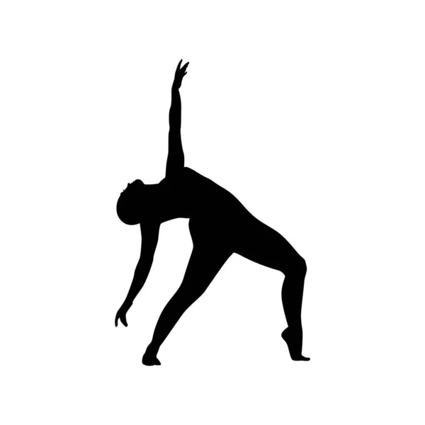 Ballet Dançarina Mulher Silhueta Vetor Ilustração Preto Branco —  Vetores de Stock