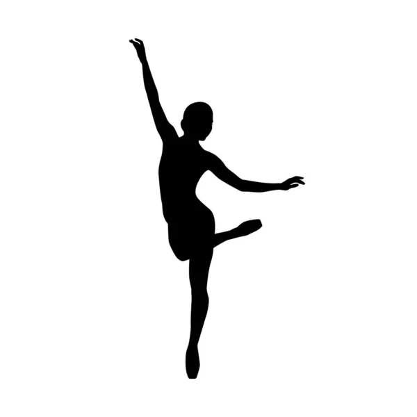 Tänzerin Frau Silhouette Vektor Illustration Schwarz Und Weiß — Stockvektor